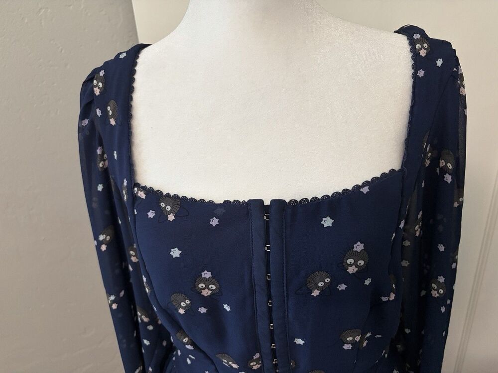 Her Universe Ghibli Dress Soot Sprites Spirited Away Small Smocked Pockets - Picture 5 of 13